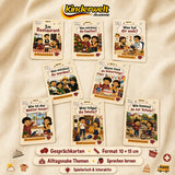 Seven Everyday Topics Conversation Cards – German conversation cards for kids, product overview | Kinderwelt Akademie