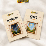 Adjectives & Opposites Cards – German adjectives and opposites cards for kids, content preview | Kinderwelt Akademie