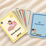 Greetings Flash Cards – German vocabulary flash cards for kids | Kinderwelt Akademie