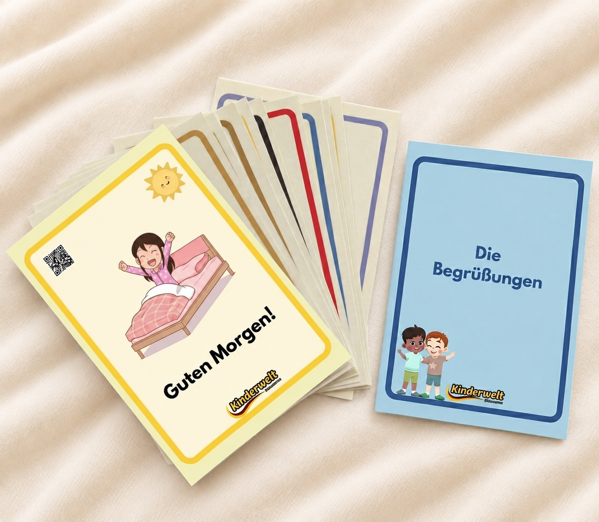 Greetings Flash Cards – German vocabulary flash cards for kids | Kinderwelt Akademie