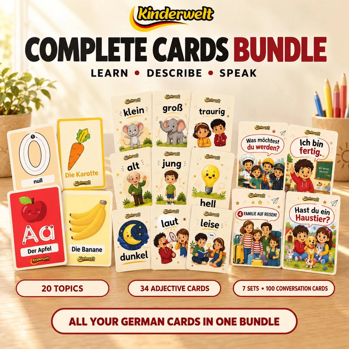 Complete Cards Bundle – German learning bundle for kids | Kinderwelt Akademie