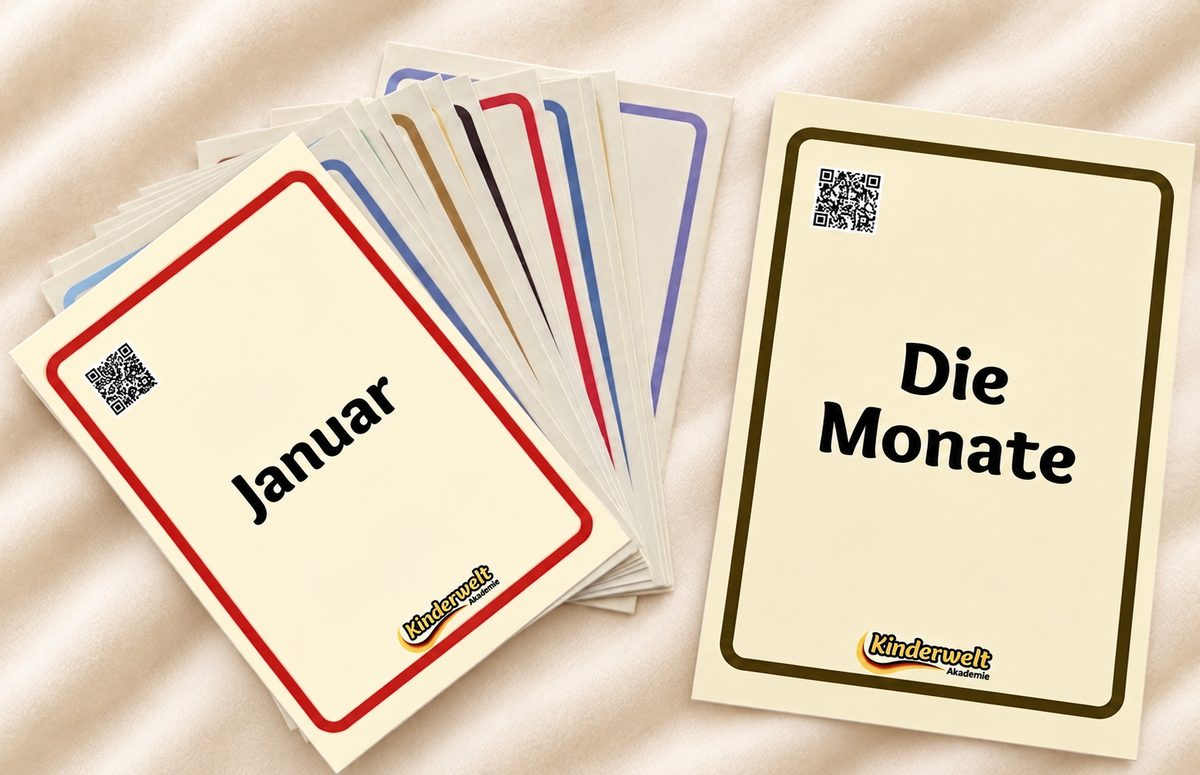 Months Flash Cards – German vocabulary flash cards for kids | Kinderwelt Akademie