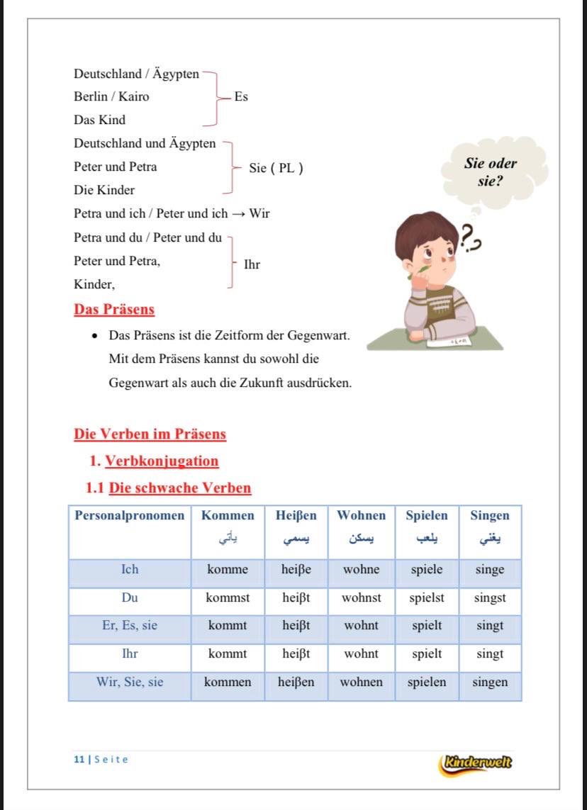 A1 Explanations & Exercises Book – German learning book for kids, activity example | Kinderwelt Akademie