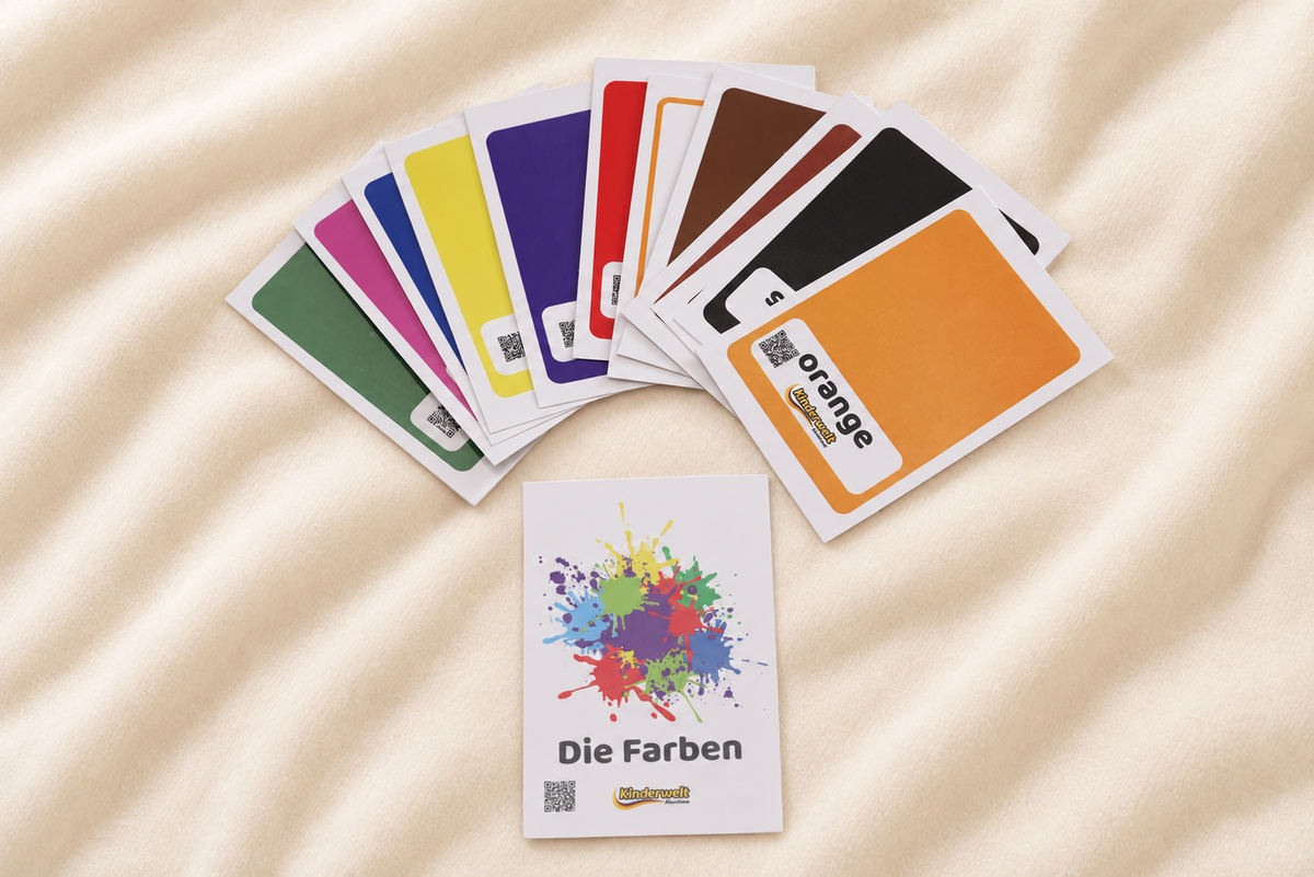 Colours Flash Cards – German vocabulary flash cards for kids | Kinderwelt Akademie
