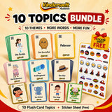 10-Topic Flash Card Pack + Free Sticker Sheet – German vocabulary flash cards for kids | Kinderwelt Akademie