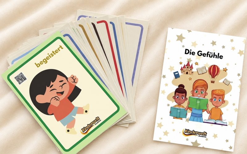 Feelings Flash Cards – German vocabulary flash cards for kids | Kinderwelt Akademie