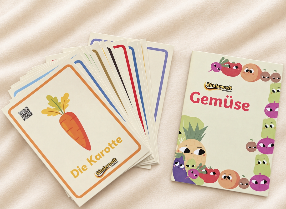 Vegetables Flash Cards – German vocabulary flash cards for kids | Kinderwelt Akademie