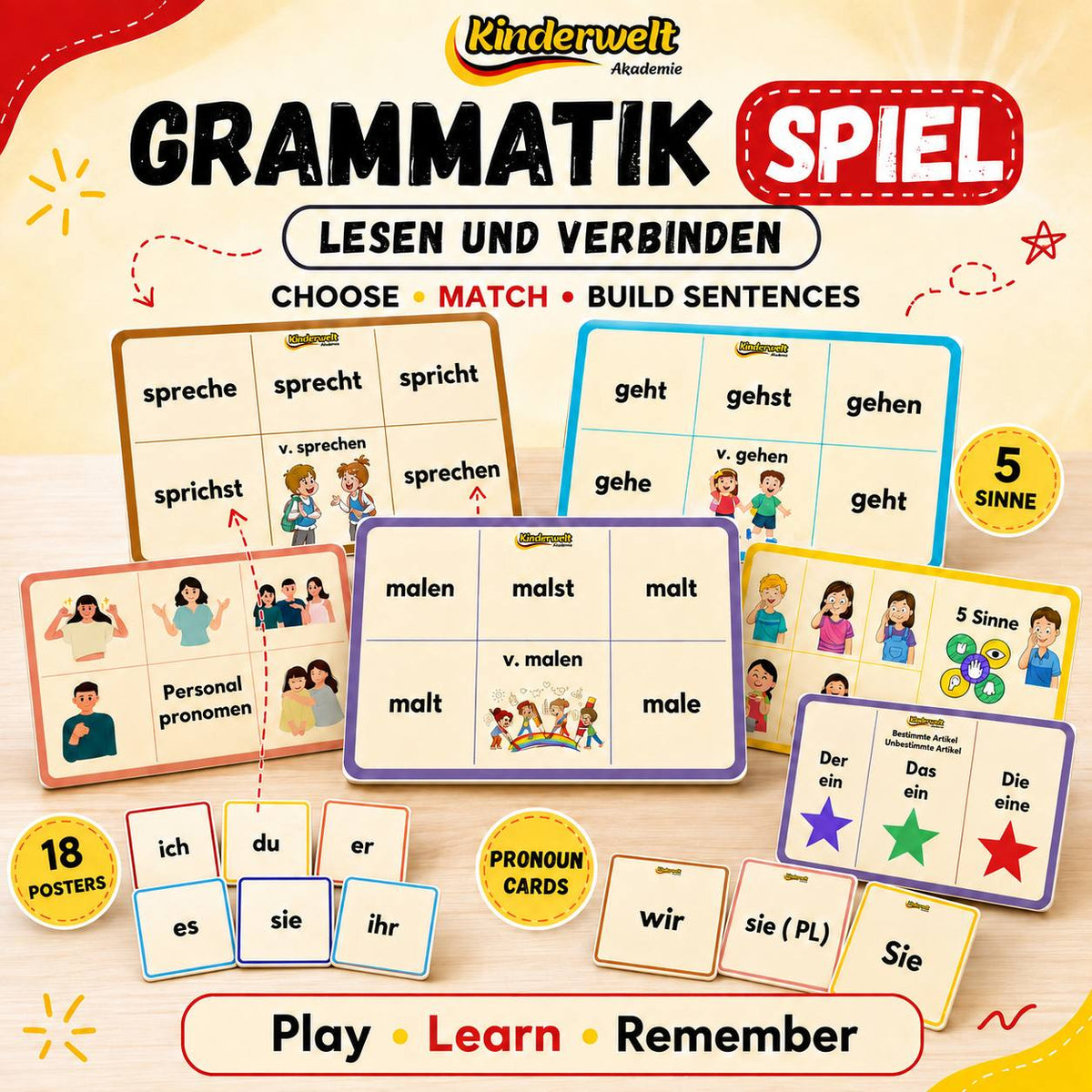 German Grammar Game – interactive German grammar game for kids | Kinderwelt Akademie