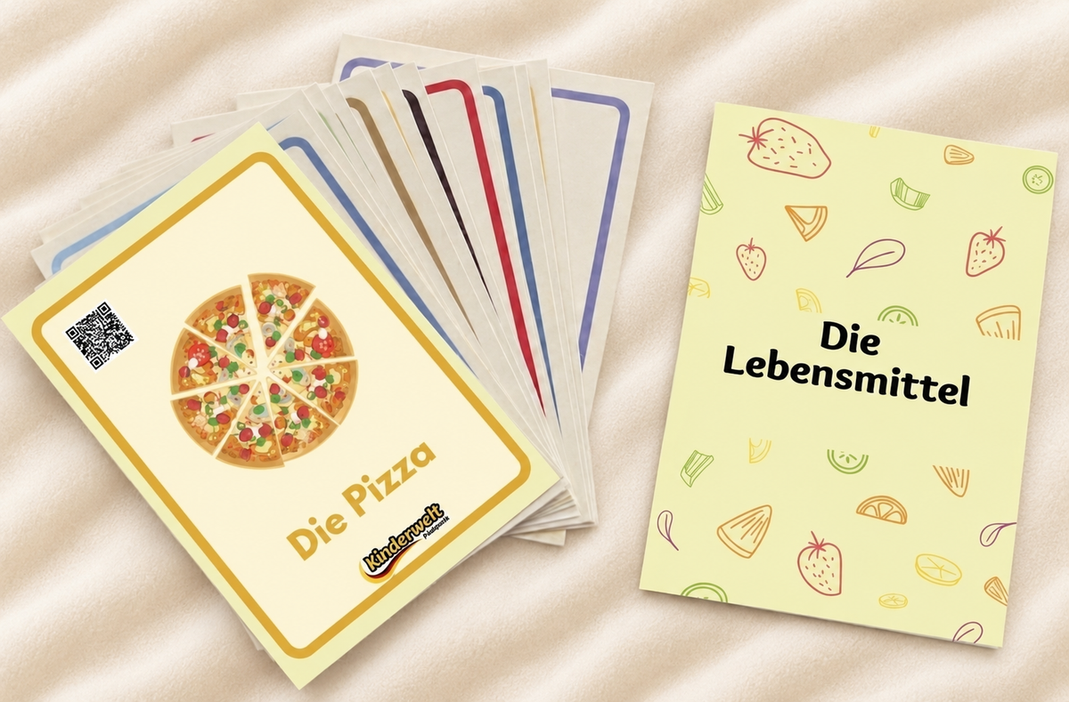 Food Flash Cards – German vocabulary flash cards for kids | Kinderwelt Akademie