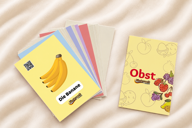 Fruits Flash Cards – German vocabulary flash cards for kids | Kinderwelt Akademie